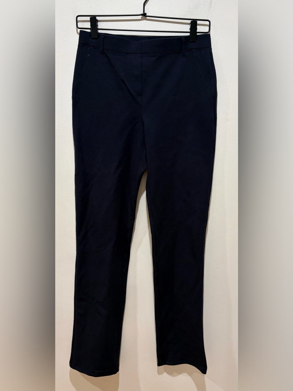 Quince Ultra-Stretch Ponte Straight Leg Navy Blue Pants - Women’s Small Petite